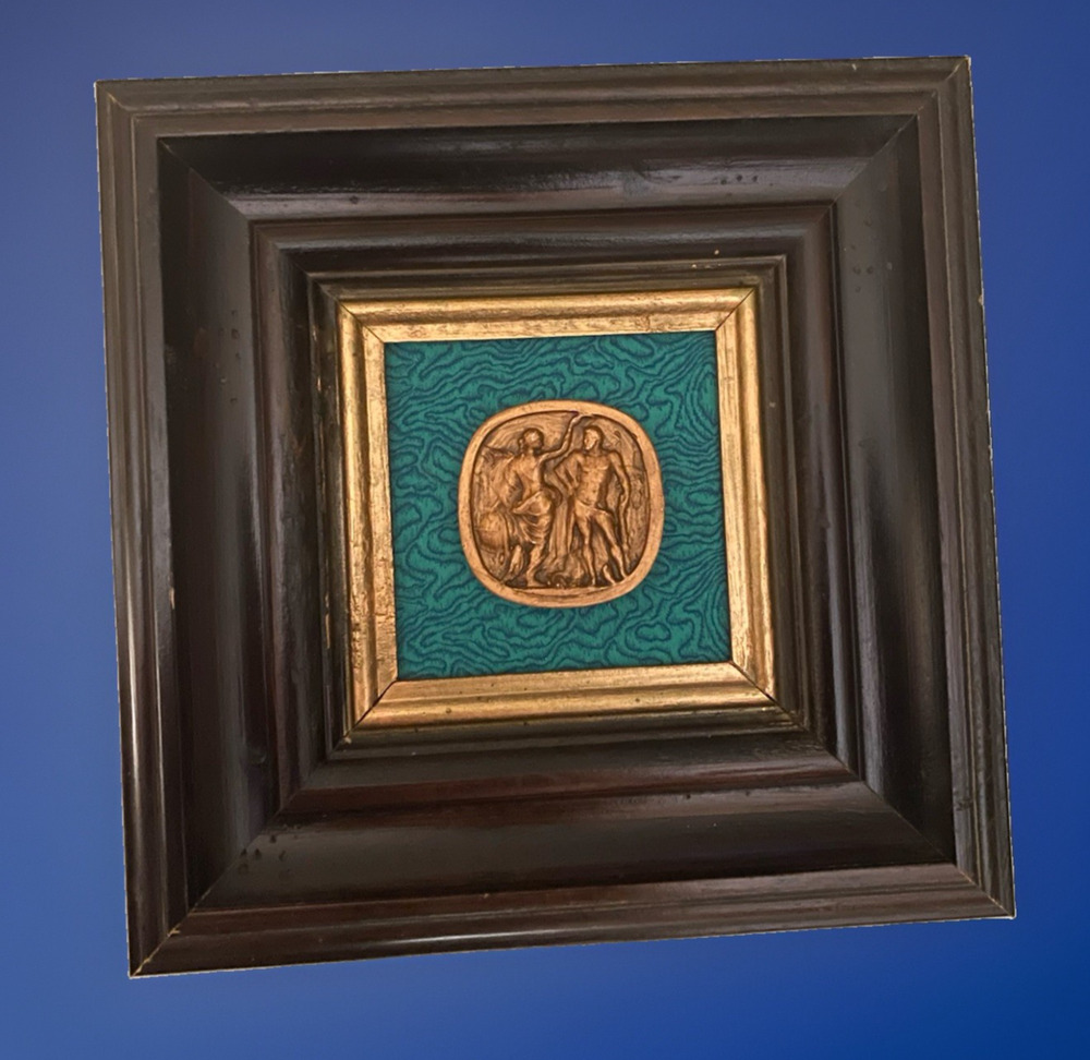 Framed Grand Tour Plaster Intaglio Judgement of Paris 8.75"x8.75"